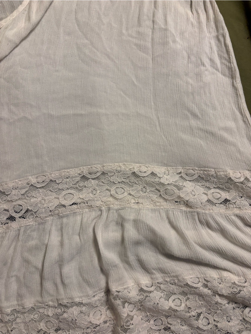 Sun & Shadow White Ribbed Lace-Trim Racerback Tunic - Picture 2 of 5